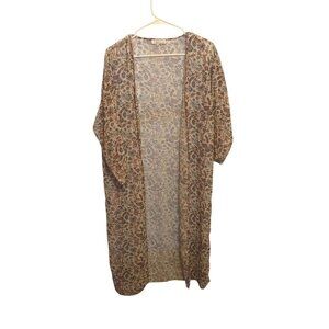 Bailey's Blossoms XS/S Women Open Front Cardigan Light Weight Floral Long Shear